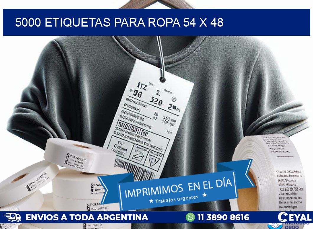 5000 ETIQUETAS PARA ROPA 54 x 48