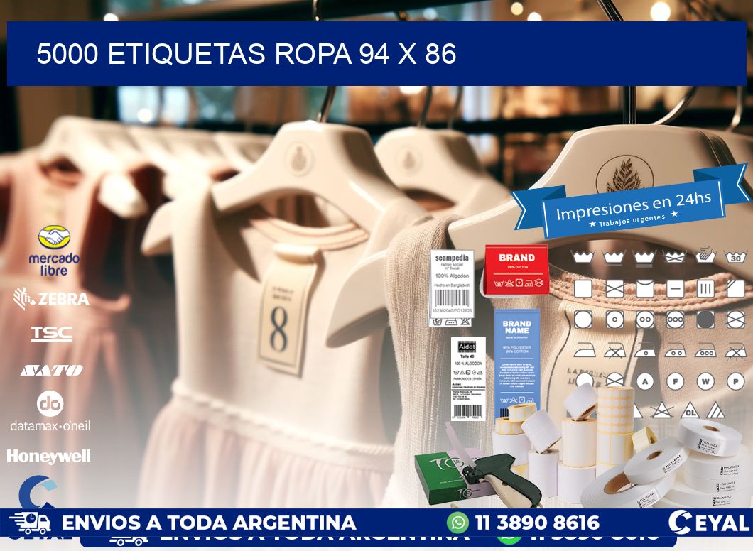5000 ETIQUETAS ROPA 94 x 86