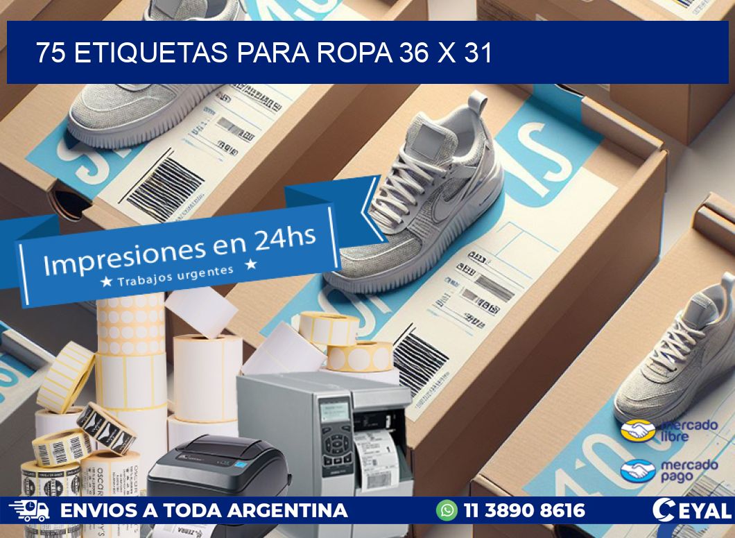 75 ETIQUETAS PARA ROPA 36 x 31