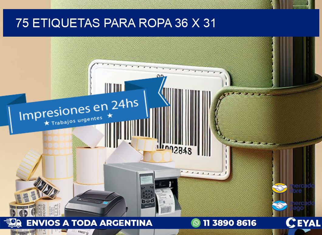 75 ETIQUETAS PARA ROPA 36 x 31