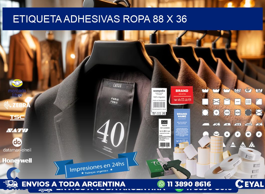 ETIQUETA ADHESIVAS ROPA 88 x 36