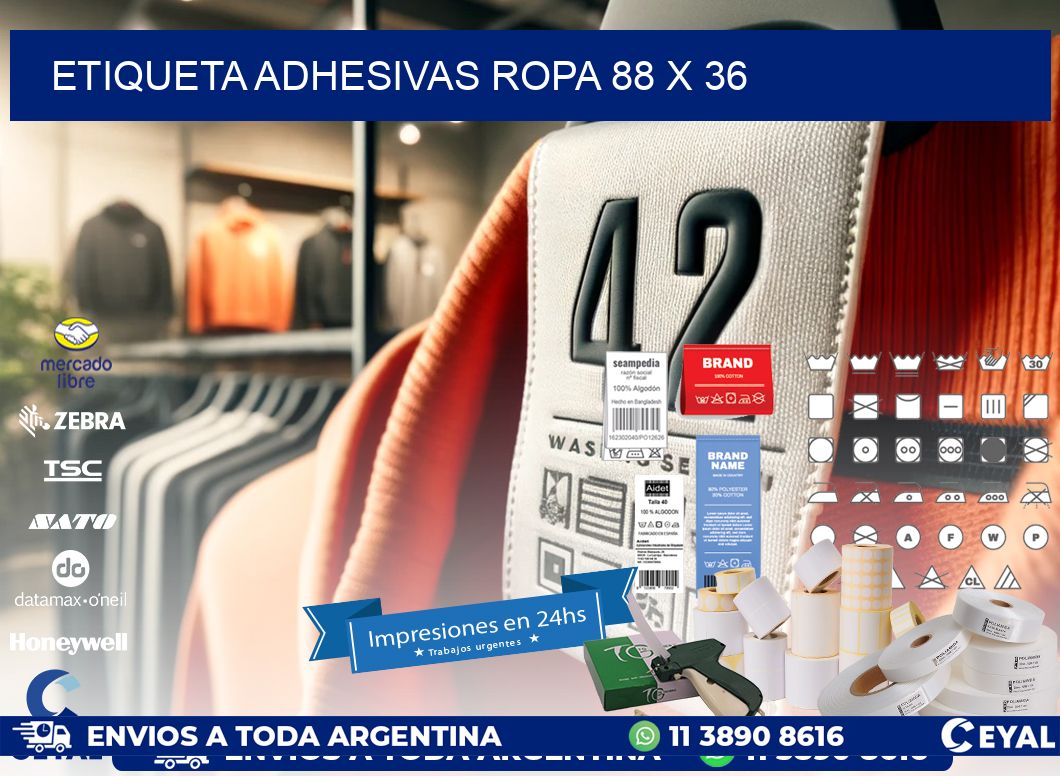 ETIQUETA ADHESIVAS ROPA 88 x 36