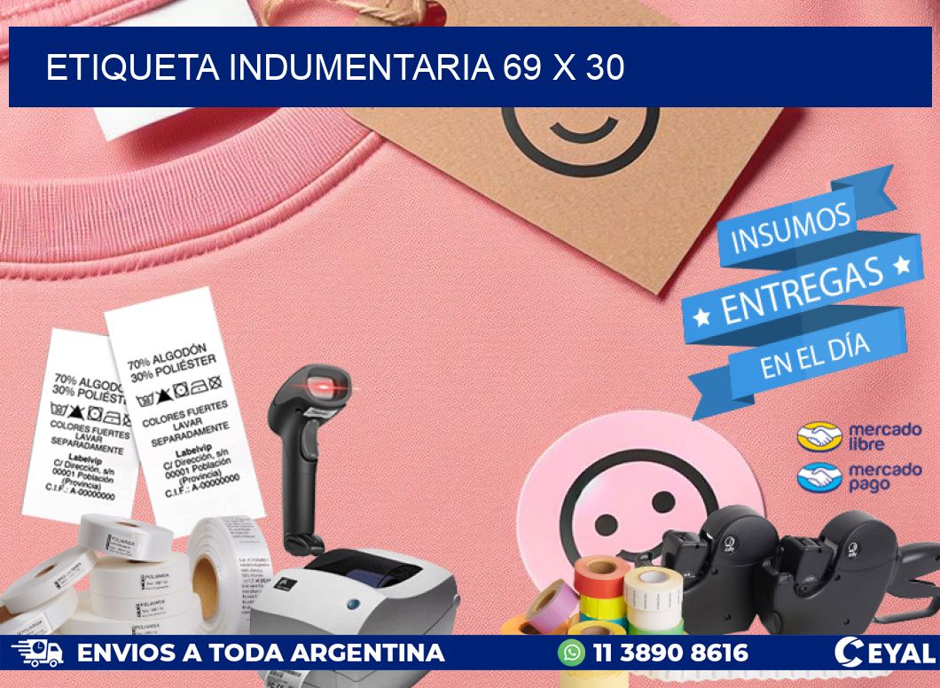 ETIQUETA INDUMENTARIA 69 x 30