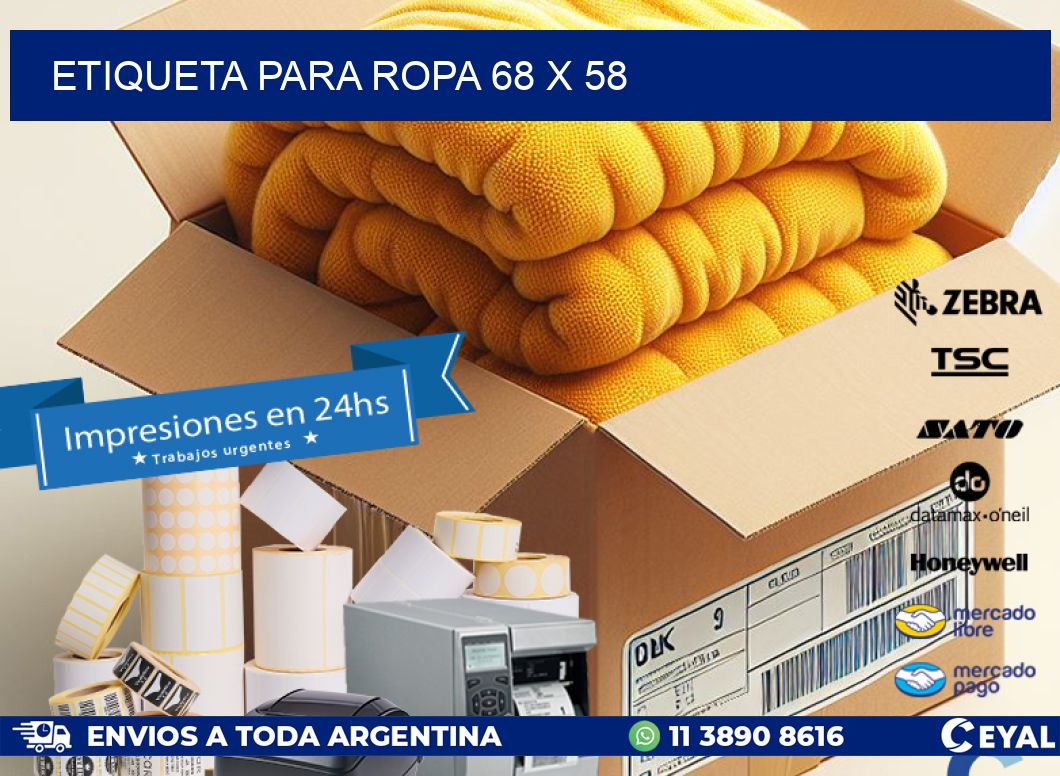 ETIQUETA PARA ROPA 68 x 58