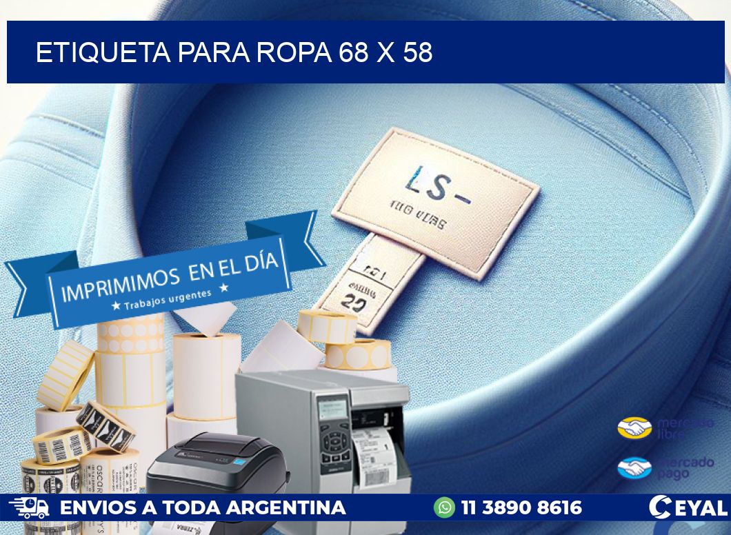 ETIQUETA PARA ROPA 68 x 58