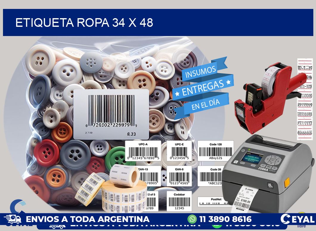 ETIQUETA ROPA 34 x 48