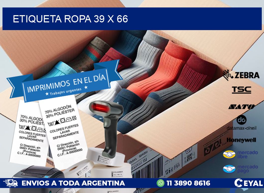 ETIQUETA ROPA 39 x 66