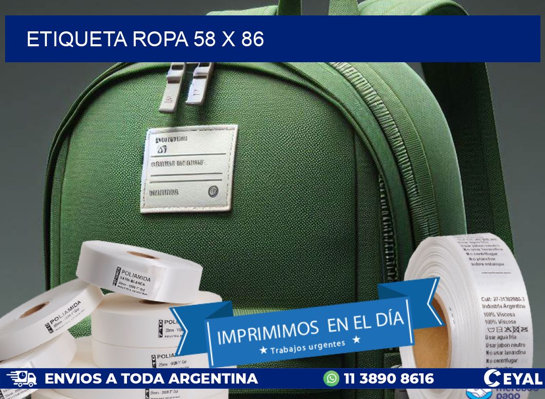 ETIQUETA ROPA 58 x 86
