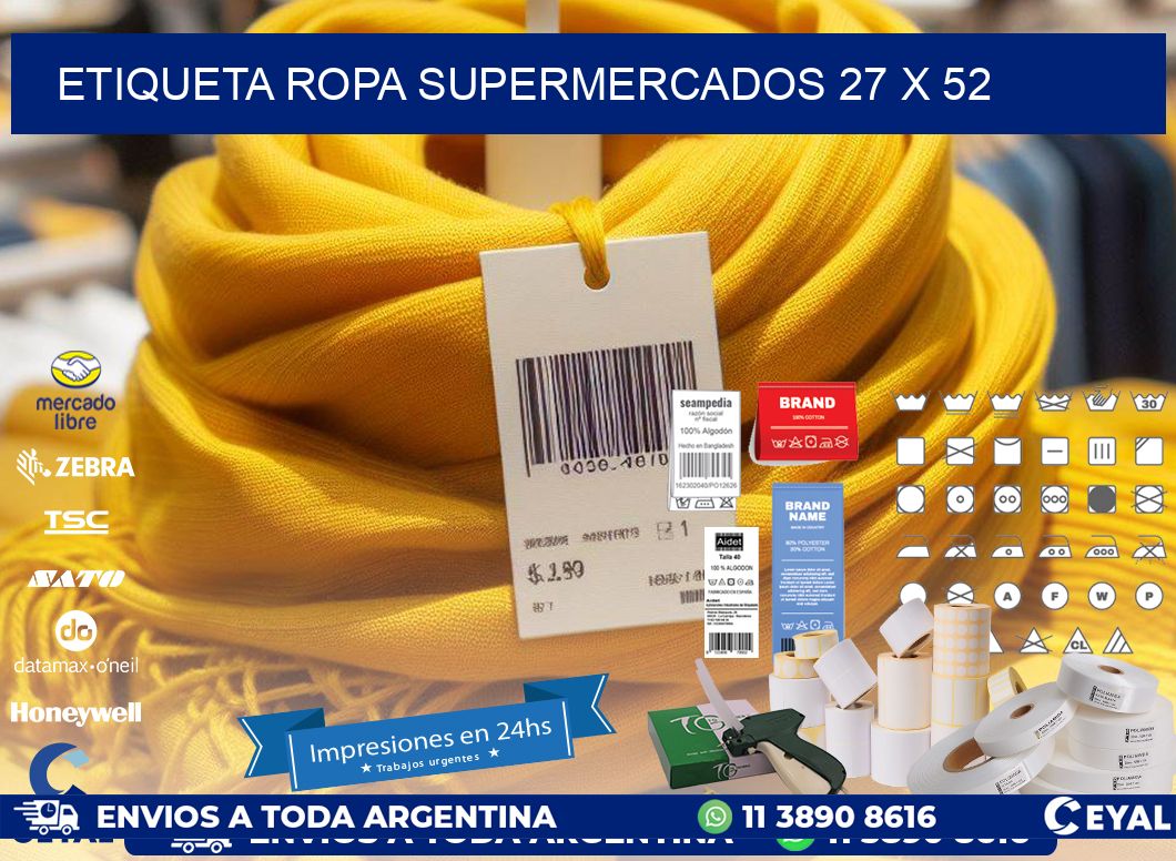 ETIQUETA ROPA SUPERMERCADOS 27 x 52