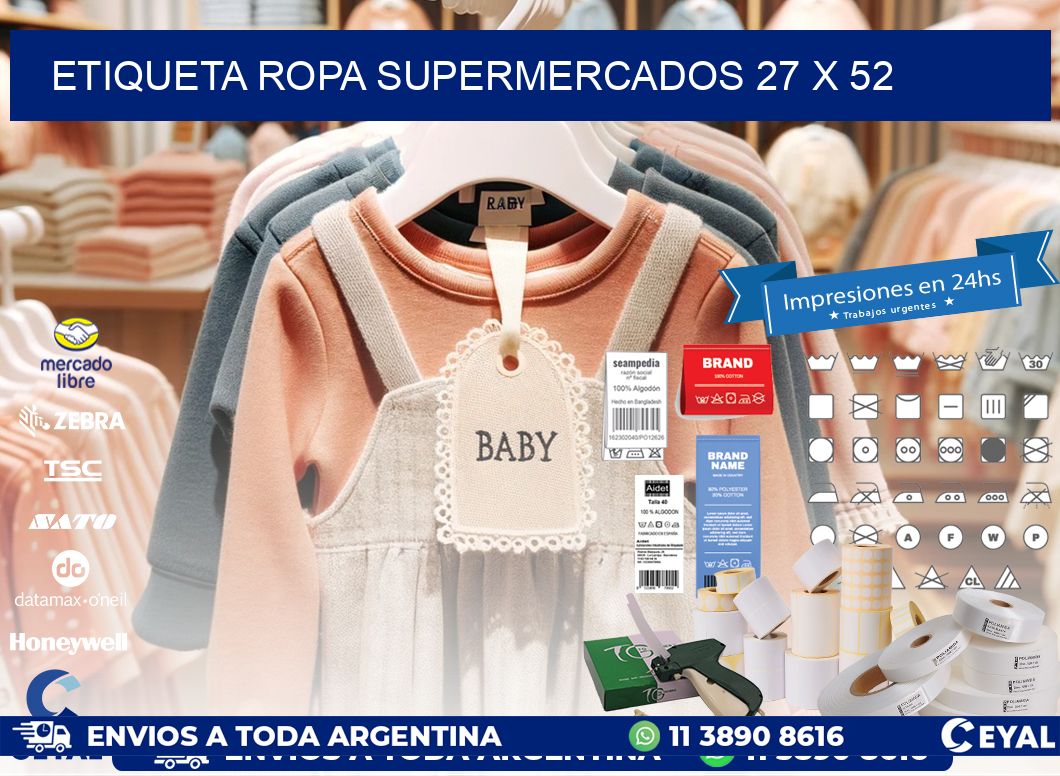 ETIQUETA ROPA SUPERMERCADOS 27 x 52