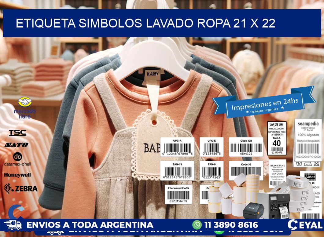 ETIQUETA SIMBOLOS LAVADO ROPA 21 x 22
