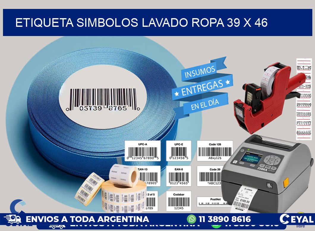 ETIQUETA SIMBOLOS LAVADO ROPA 39 x 46