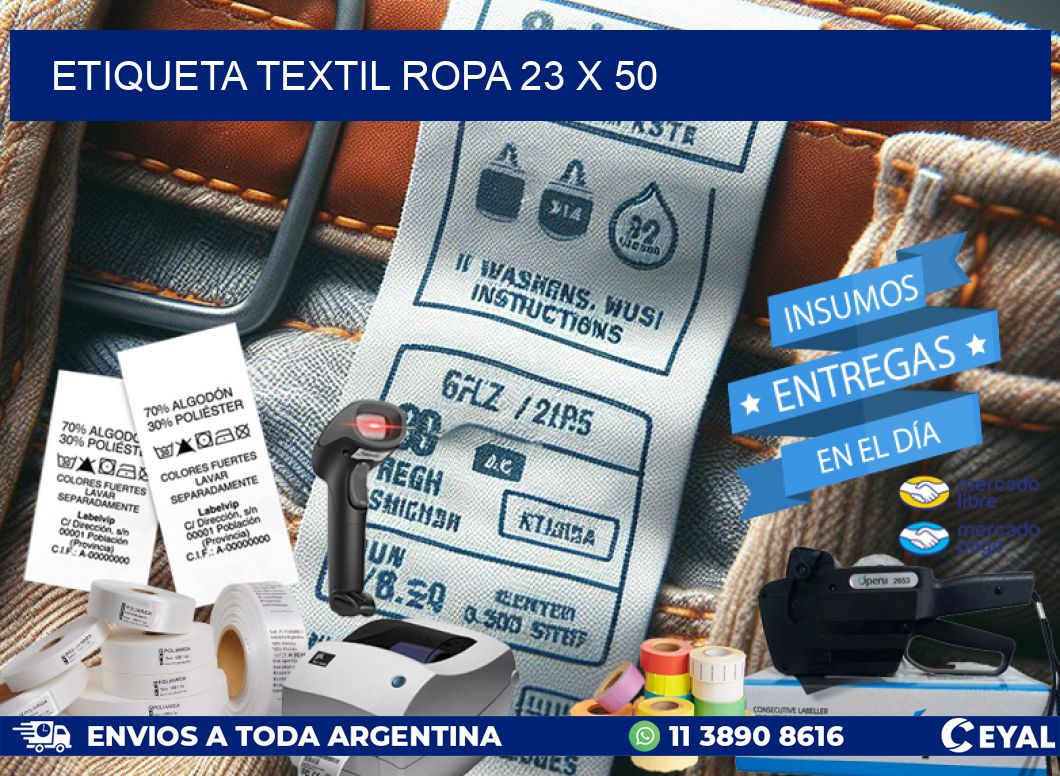 ETIQUETA TEXTIL ROPA 23 x 50