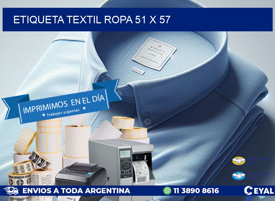 ETIQUETA TEXTIL ROPA 51 x 57