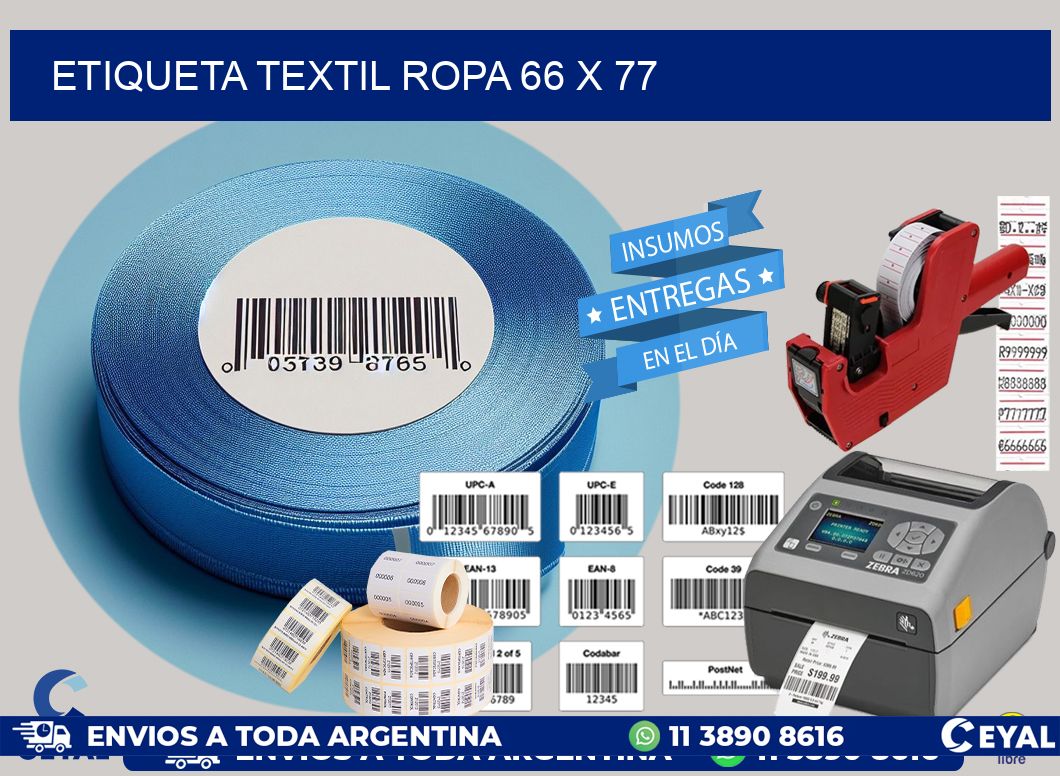 ETIQUETA TEXTIL ROPA 66 x 77