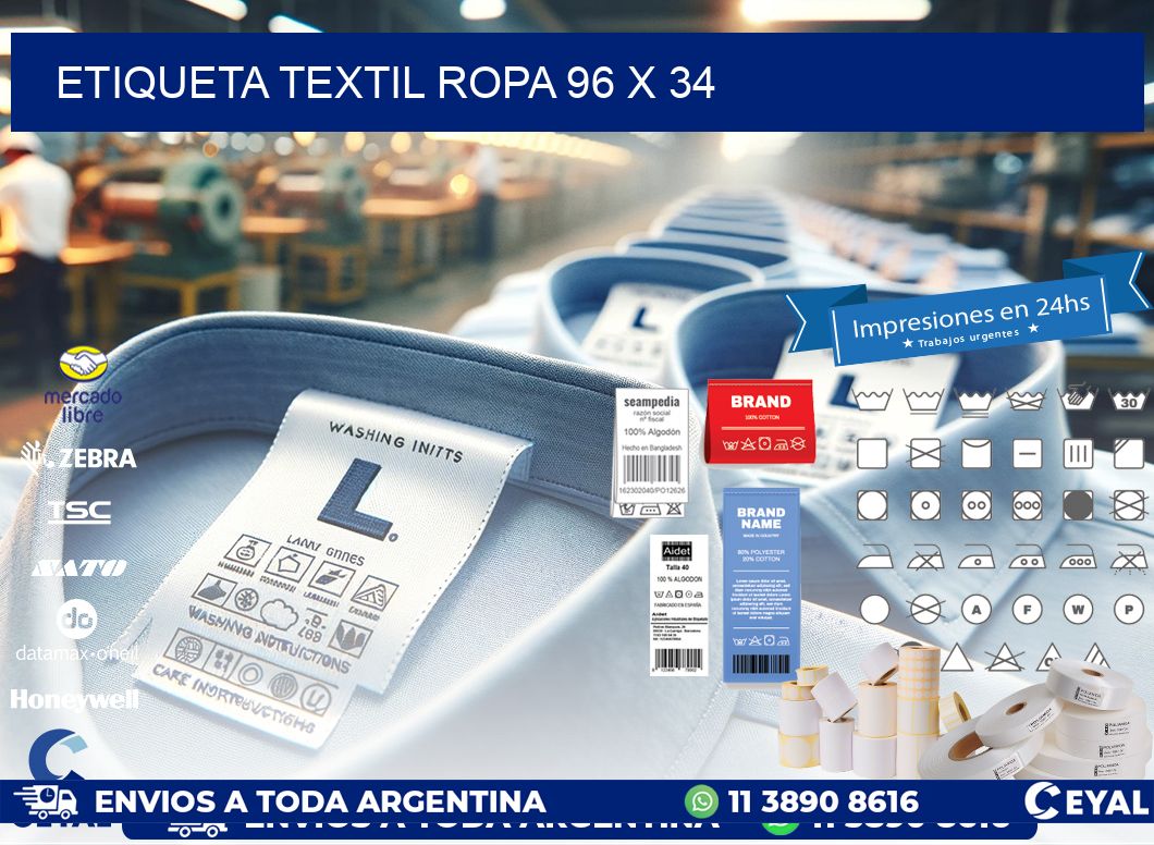 ETIQUETA TEXTIL ROPA 96 x 34