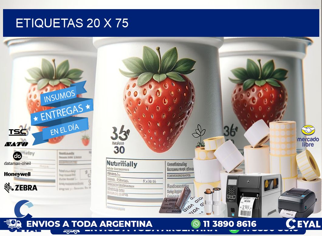 ETIQUETAS 20 x 75