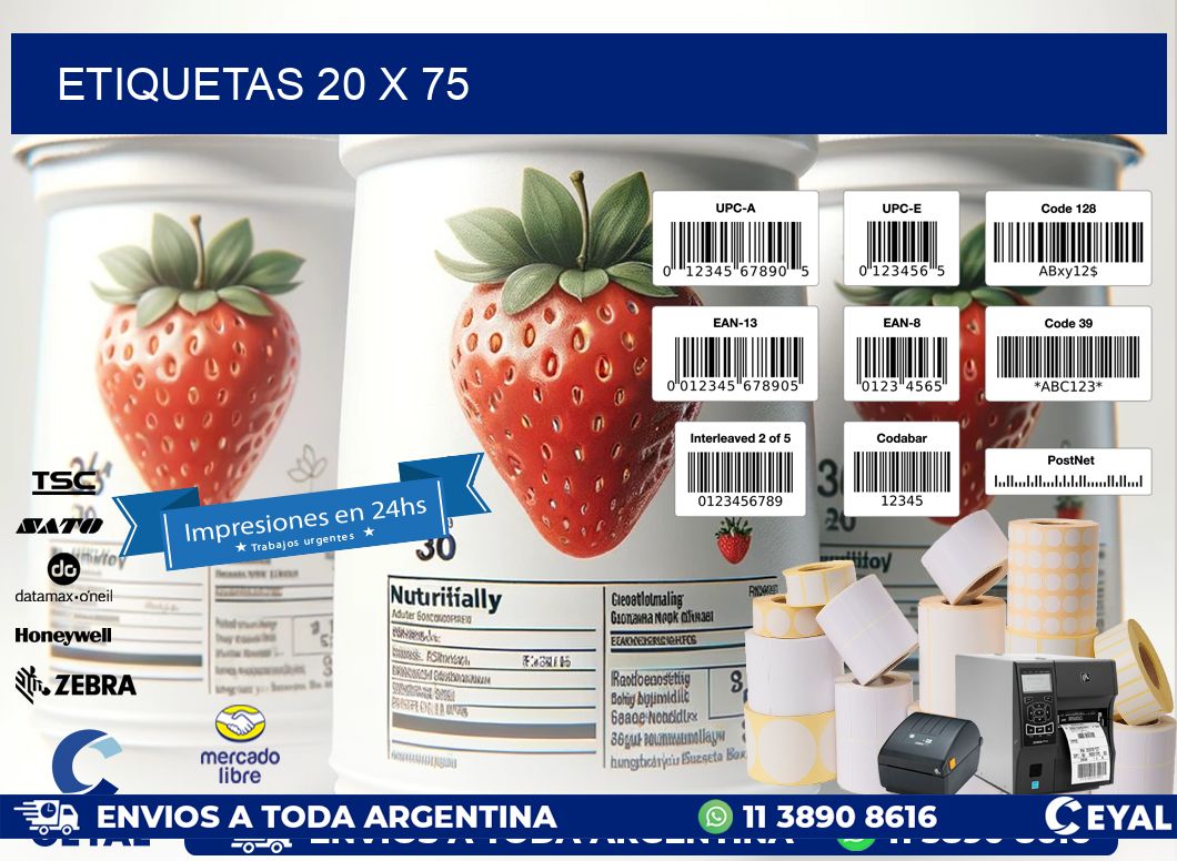 ETIQUETAS 20 x 75