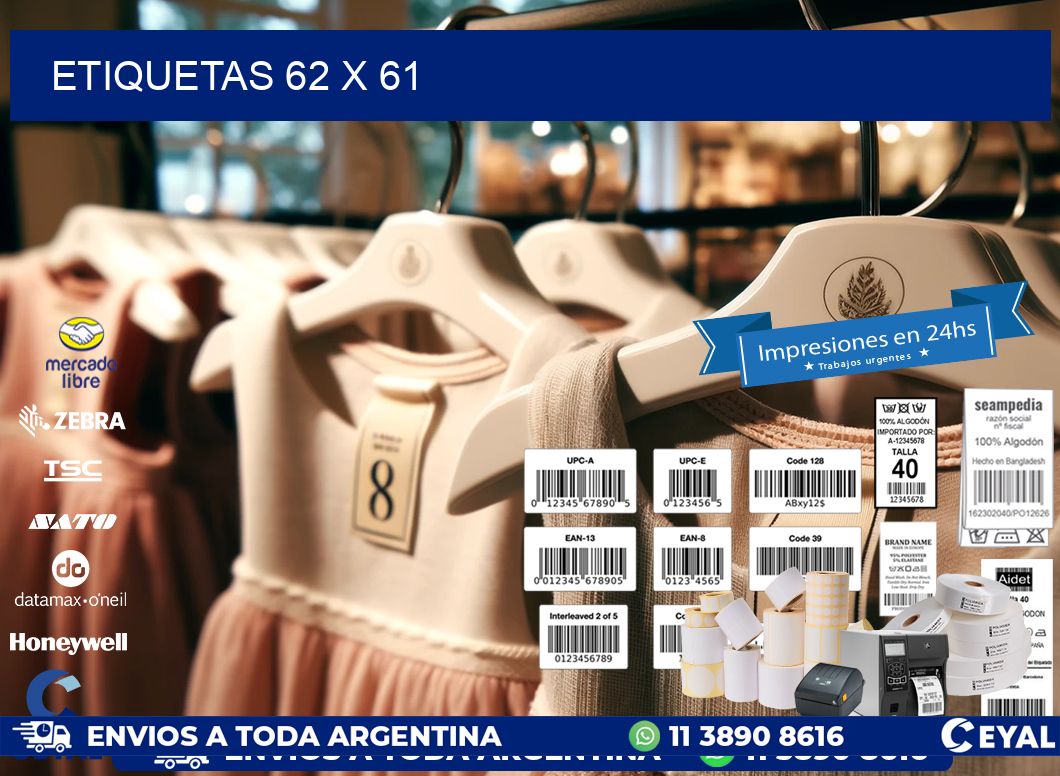 ETIQUETAS 62 x 61