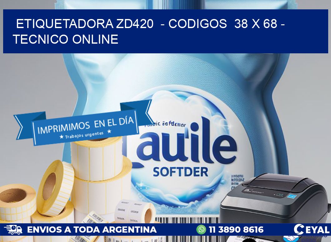 ETIQUETADORA ZD420  – CODIGOS  38 x 68 – TECNICO ONLINE