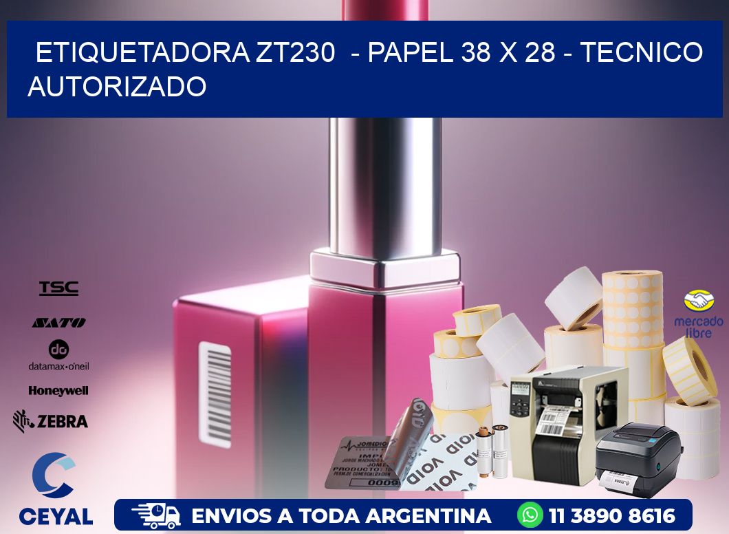 ETIQUETADORA ZT230 - PAPEL 38 x 28 - TECNICO AUTORIZADO