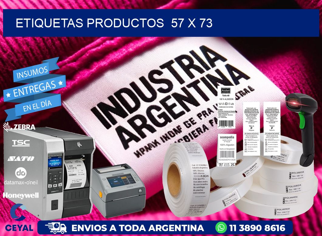 ETIQUETAS PRODUCTOS  57 x 73