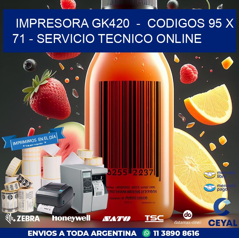 IMPRESORA GK420  –  CODIGOS 95 x 71 – SERVICIO TECNICO ONLINE