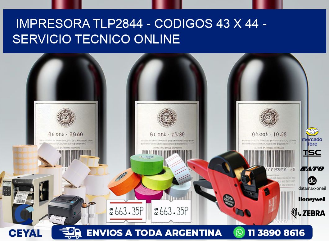 IMPRESORA TLP2844 - CODIGOS 43 x 44 - SERVICIO TECNICO ONLINE