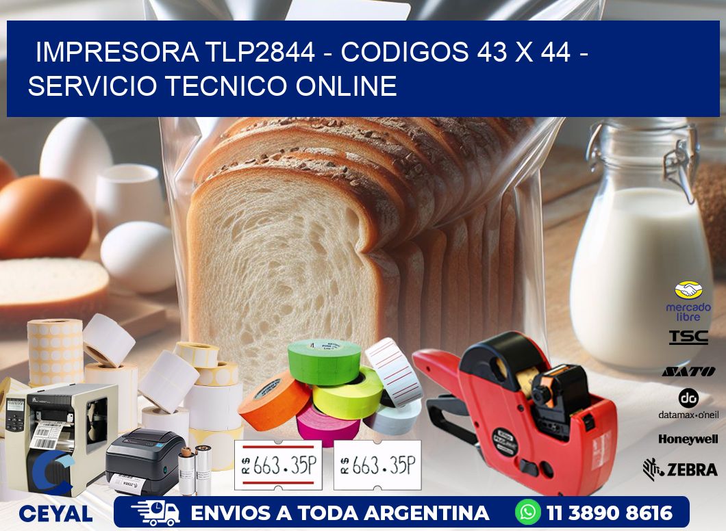 IMPRESORA TLP2844 - CODIGOS 43 x 44 - SERVICIO TECNICO ONLINE