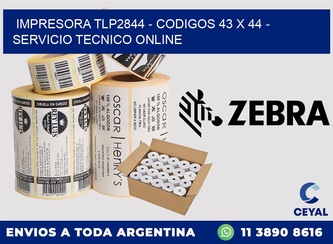 IMPRESORA TLP2844 - CODIGOS 43 x 44 - SERVICIO TECNICO ONLINE
