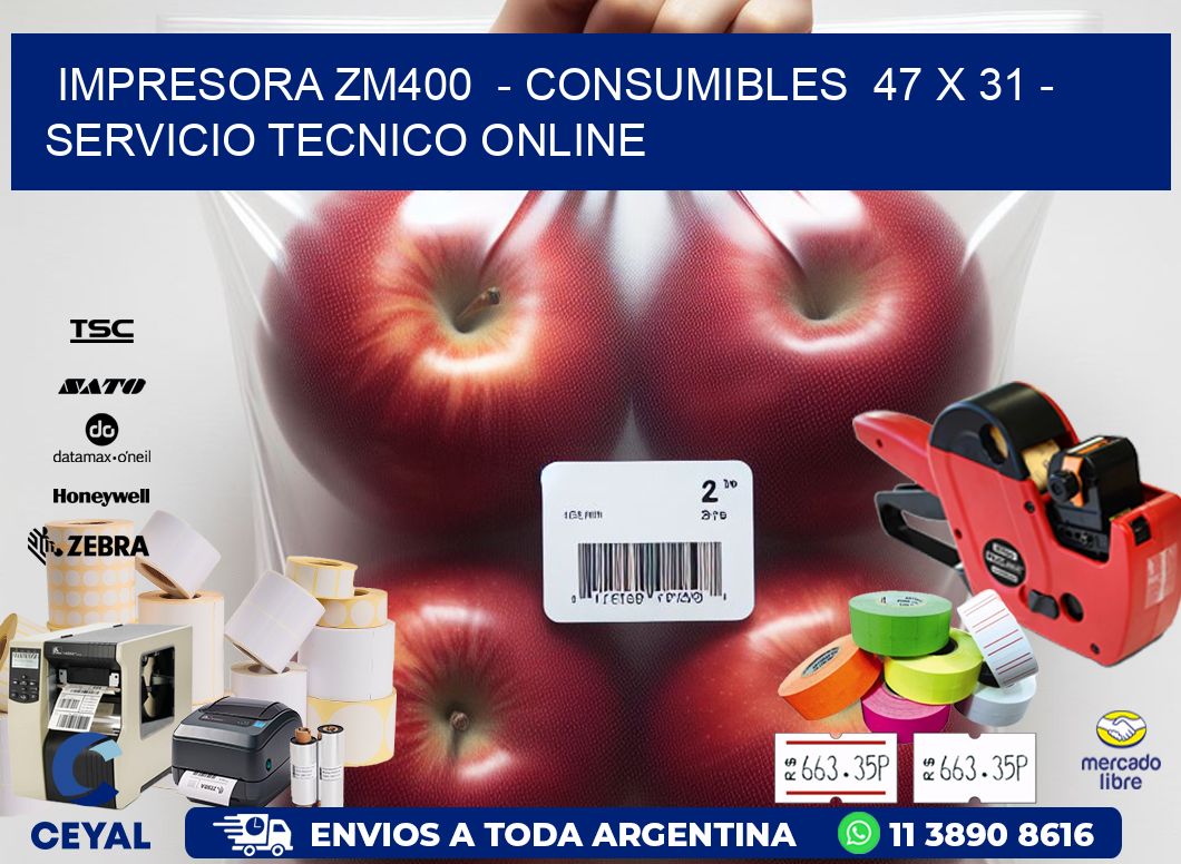 IMPRESORA ZM400 - CONSUMIBLES 47 x 31 - SERVICIO TECNICO ONLINE