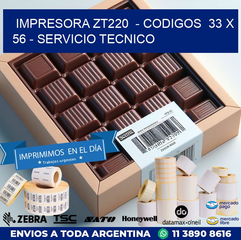IMPRESORA ZT220  – CODIGOS  33 x 56 – SERVICIO TECNICO