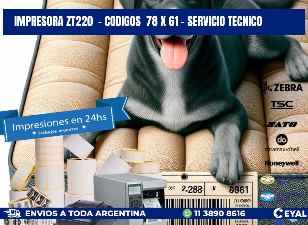 IMPRESORA ZT220 - CODIGOS 78 x 61 - SERVICIO TECNICO