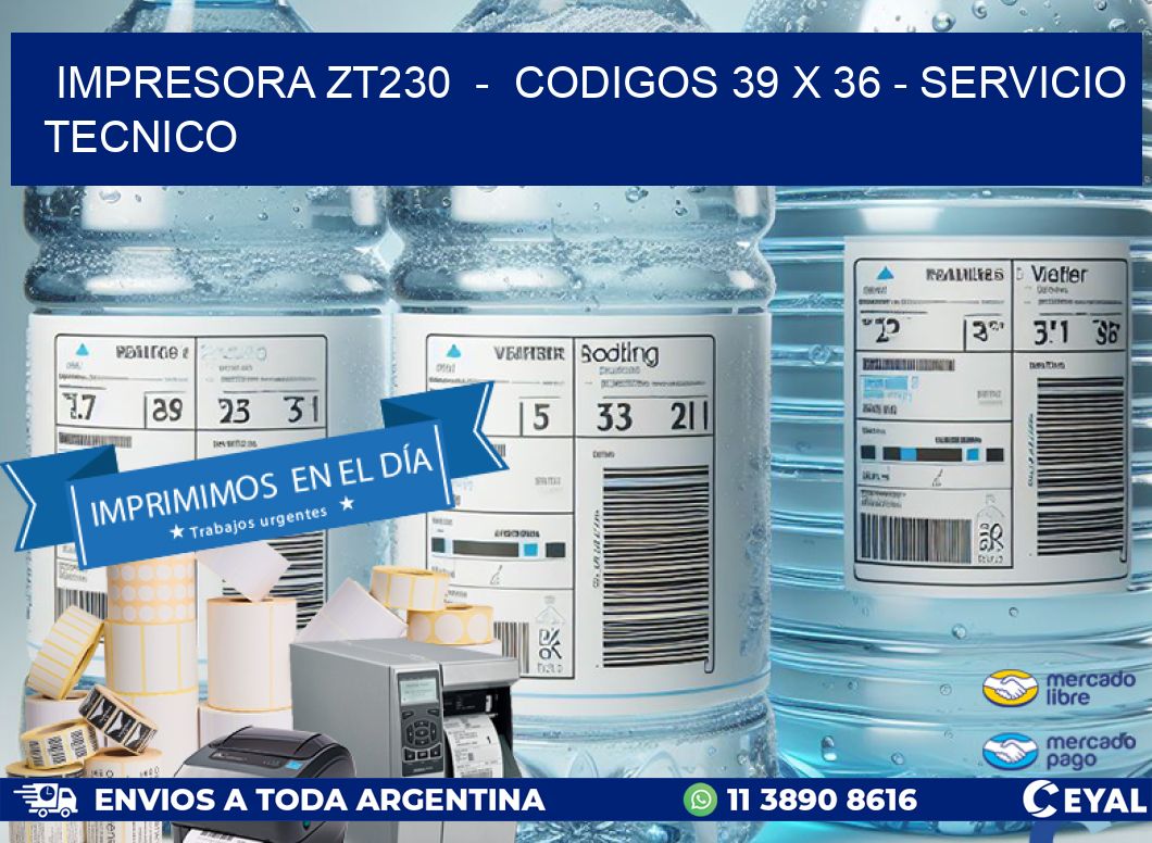 IMPRESORA ZT230 - CODIGOS 39 x 36 - SERVICIO TECNICO