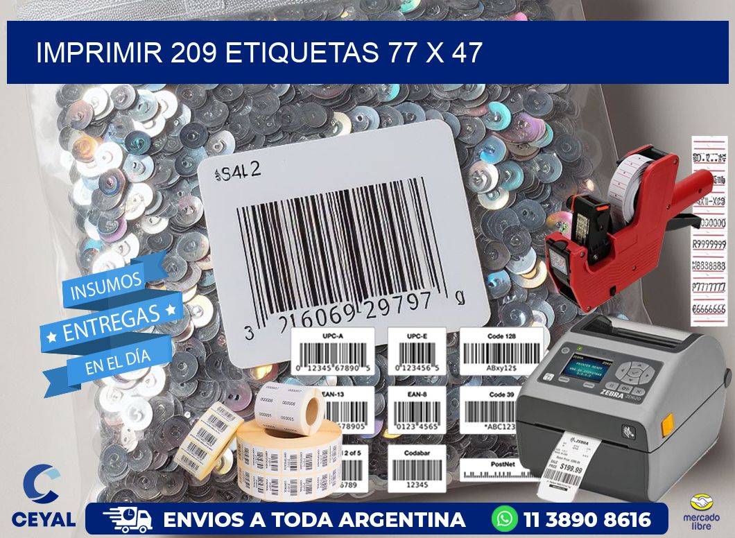 IMPRIMIR 209 ETIQUETAS 77 x 47