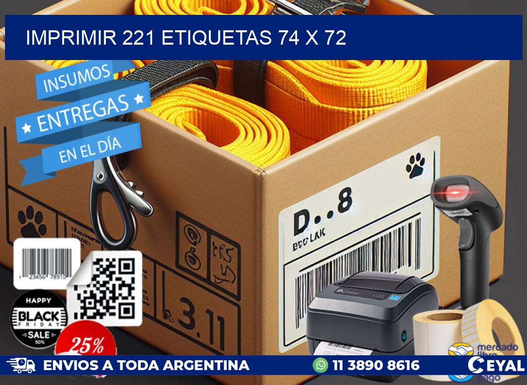 IMPRIMIR 221 ETIQUETAS 74 x 72