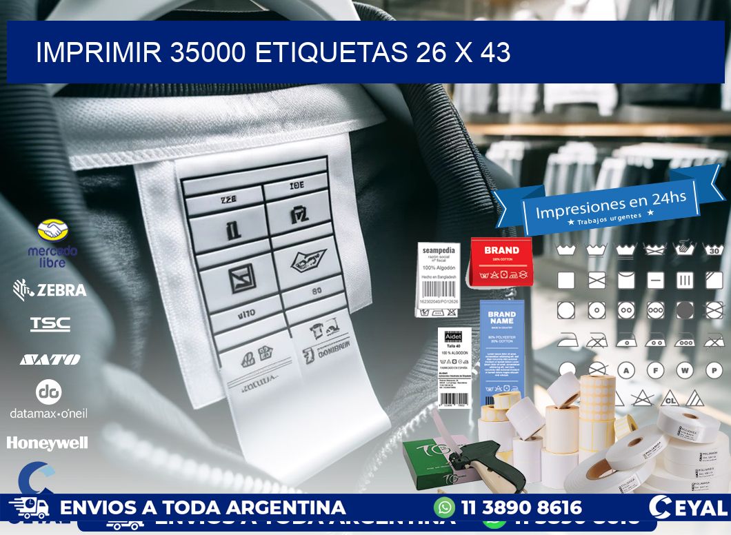 IMPRIMIR 35000 ETIQUETAS 26 x 43