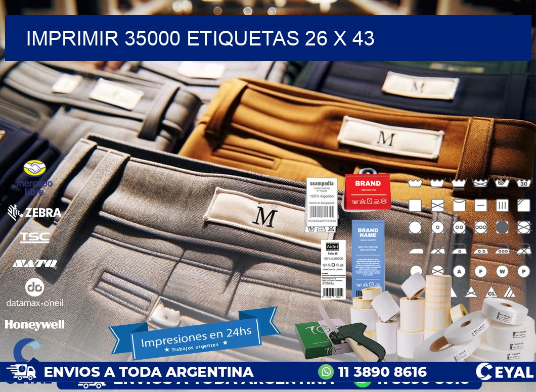 IMPRIMIR 35000 ETIQUETAS 26 x 43
