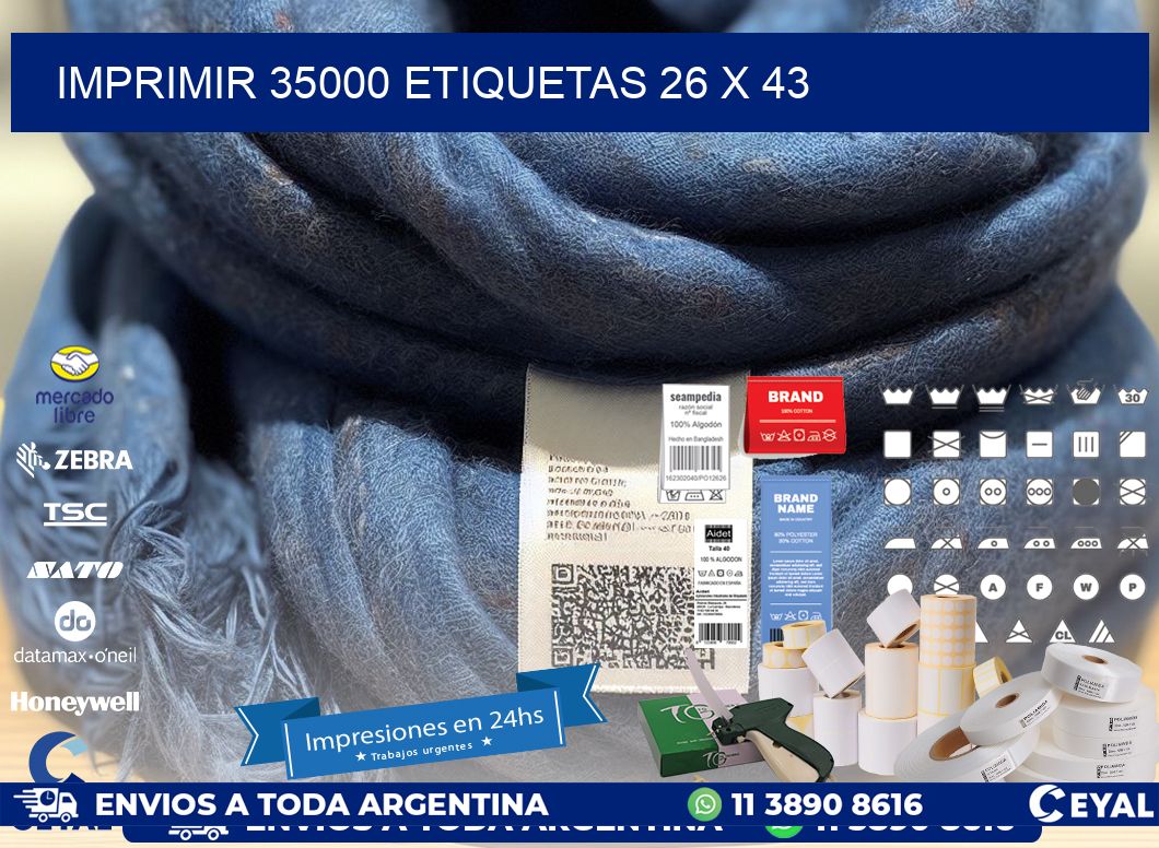 IMPRIMIR 35000 ETIQUETAS 26 x 43