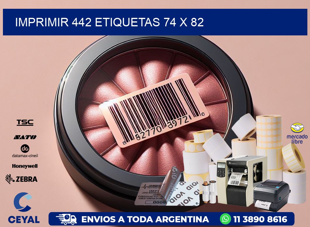 IMPRIMIR 442 ETIQUETAS 74 x 82
