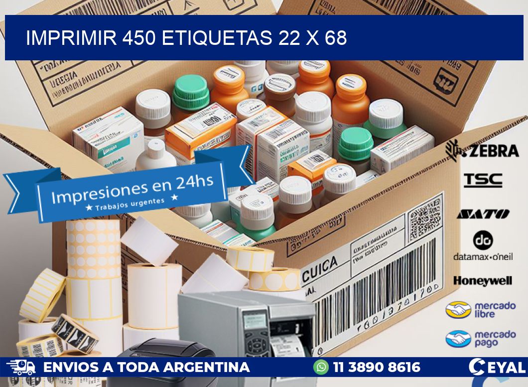 IMPRIMIR 450 ETIQUETAS 22 x 68