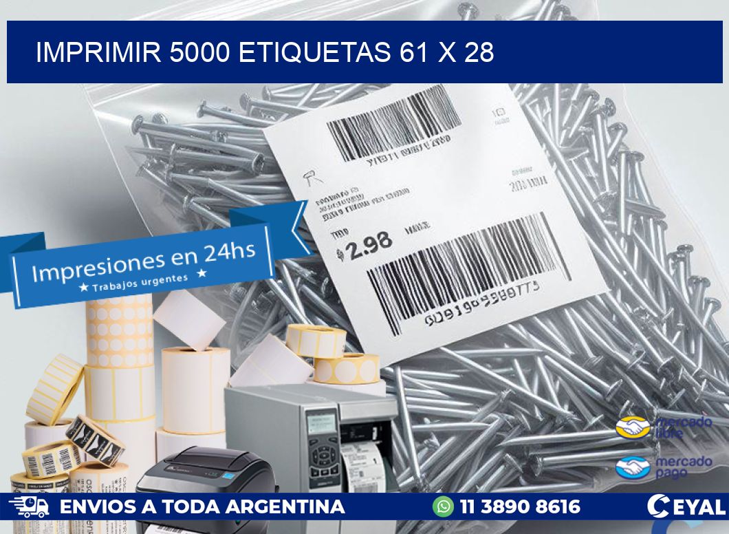 IMPRIMIR 5000 ETIQUETAS 61 x 28
