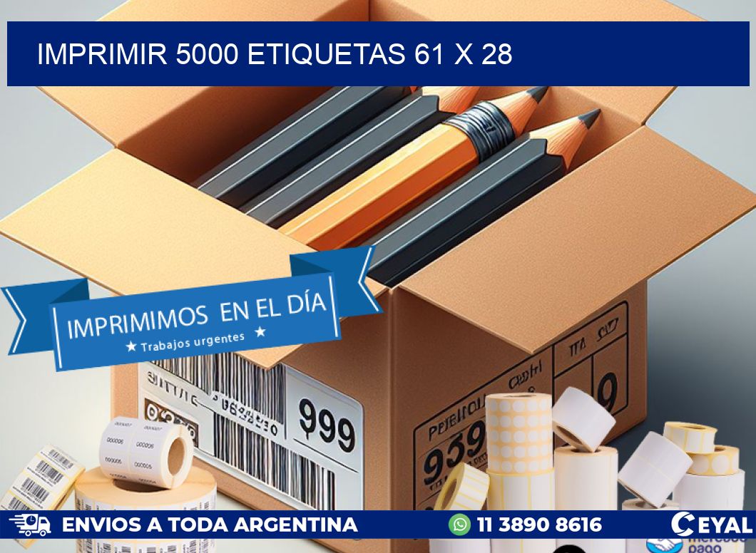 IMPRIMIR 5000 ETIQUETAS 61 x 28