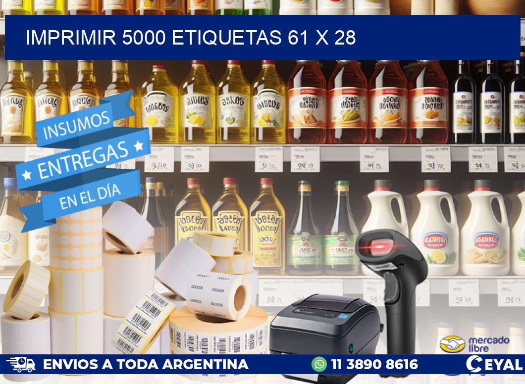 IMPRIMIR 5000 ETIQUETAS 61 x 28