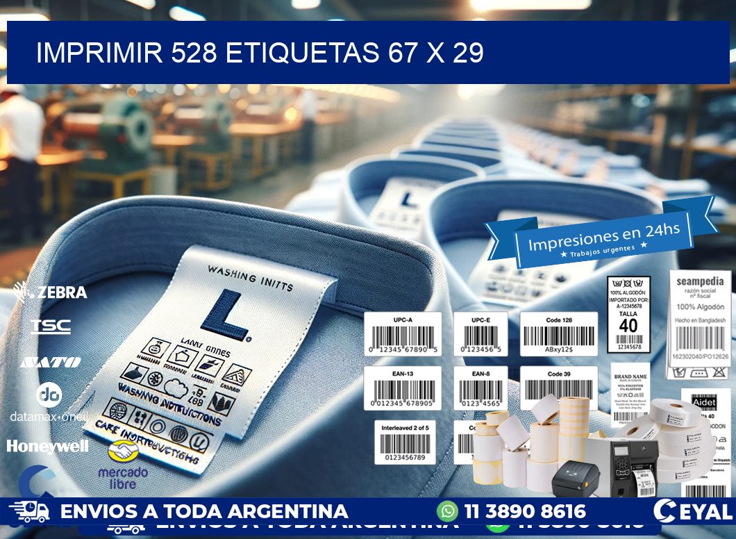 IMPRIMIR 528 ETIQUETAS 67 x 29