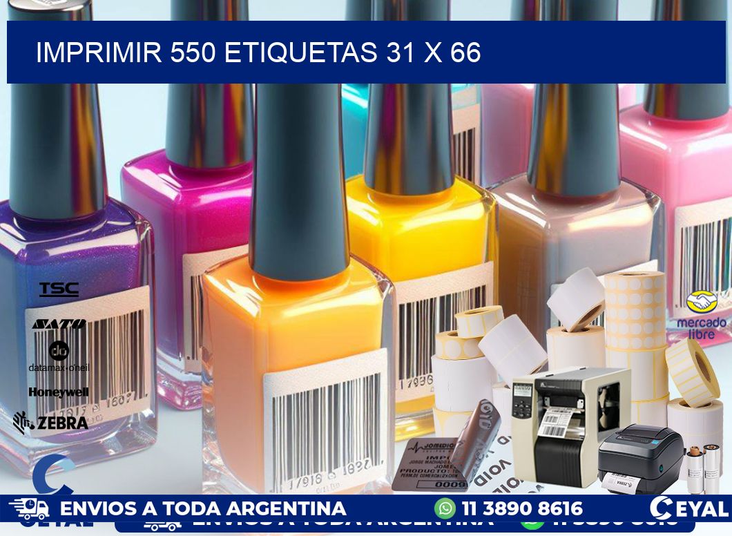 IMPRIMIR 550 ETIQUETAS 31 x 66