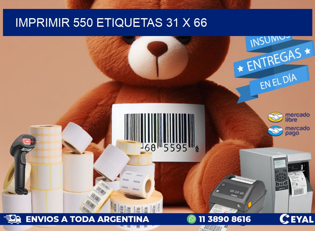 IMPRIMIR 550 ETIQUETAS 31 x 66