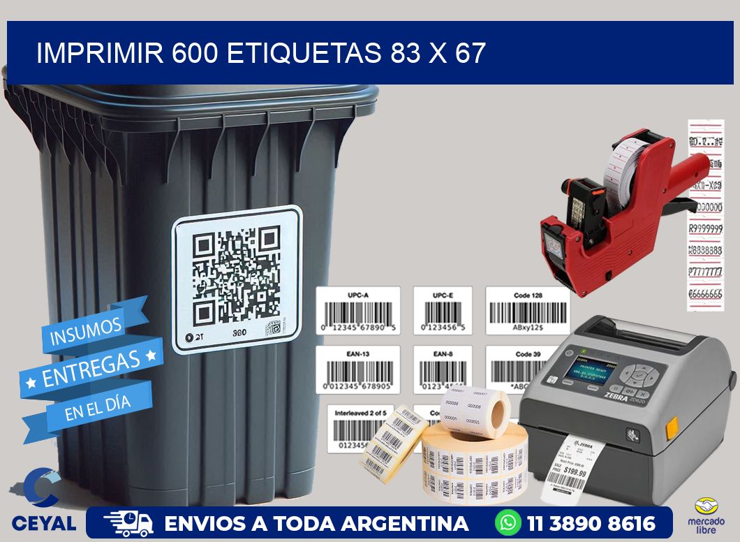IMPRIMIR 600 ETIQUETAS 83 x 67