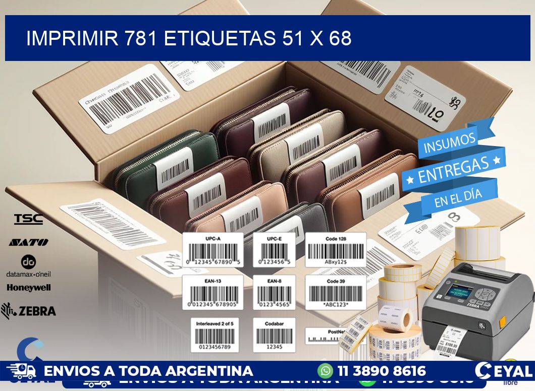 IMPRIMIR 781 ETIQUETAS 51 x 68