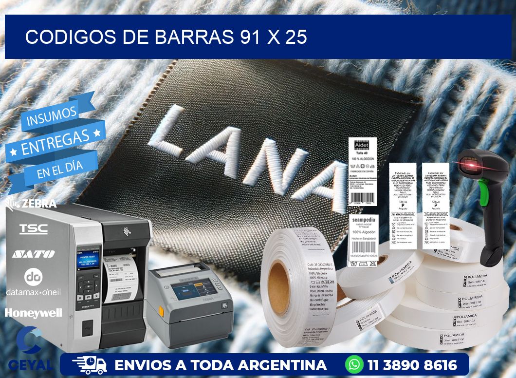 codigos de barras 91 x 25